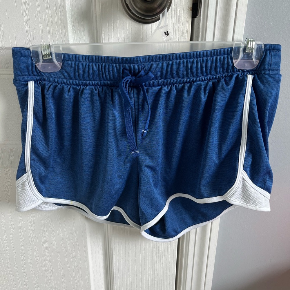 Blue and white gym shorts